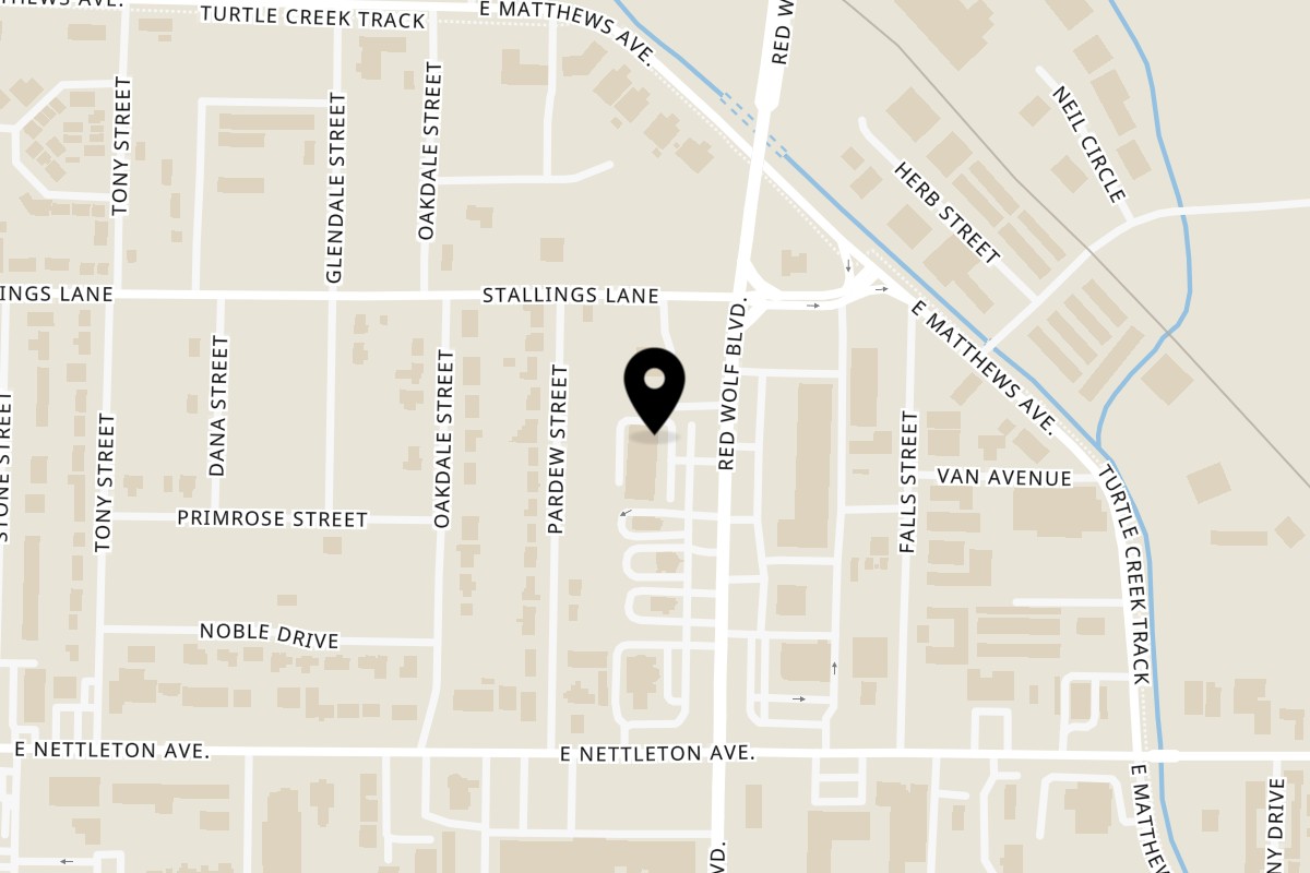 Map showing the location of Ichiya Asian Bistro on 1319 Red Wolf Blvd h in Jonesboro
